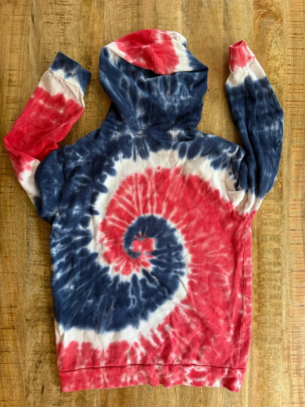 Kids USA Red White Blue Tie Dye Hoodie Youth XL 14-16 Patriotic Pullover